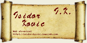 Isidor Ković vizit kartica